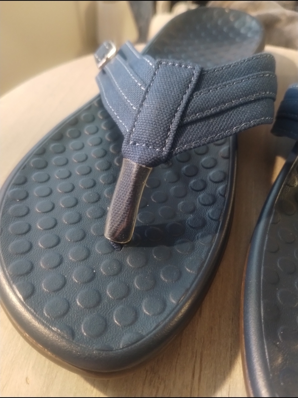 Women's Navy Blue Thong Sandals - Comfortable Everyday Wear